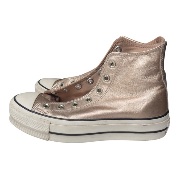Women's Chuck Taylor All Star Lift Metallic Leather High Top SZ 8 562773C - Picture 2 of 12